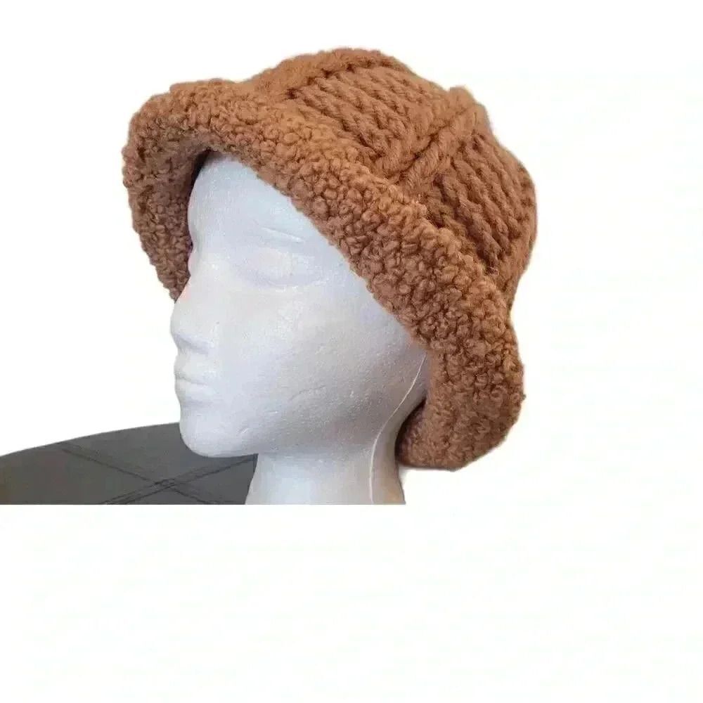 Betmar Unisex Adult Tan Acrylic Knit Yarn Bucket Hat EUC sz OS